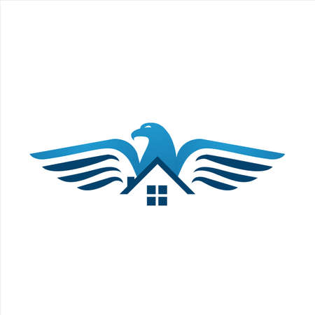 eagle home logo design vector for property housing company concept illustrationのイラスト素材