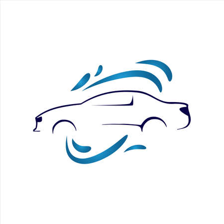 Carwash eco carwashing logo isolated vector emblem for car cleaning servicesのイラスト素材