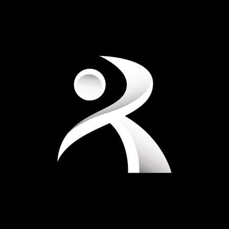custom creative initial R Letter R logo design vector graphic conceptのイラスト素材
