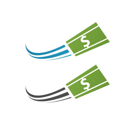 fast money logo pay icon vector of cash and digital symbol logotype designのイラスト素材