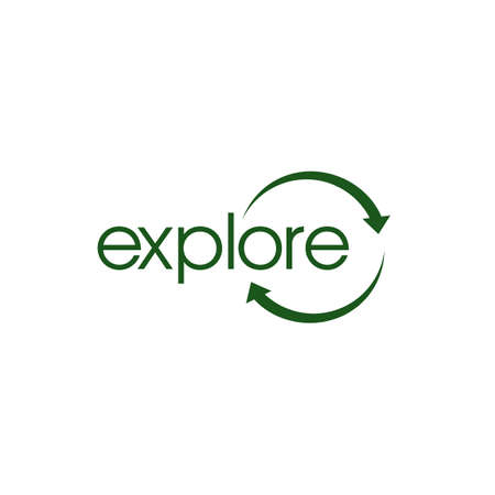 inspiring design explore letter with symbol logo vector illustrationのイラスト素材