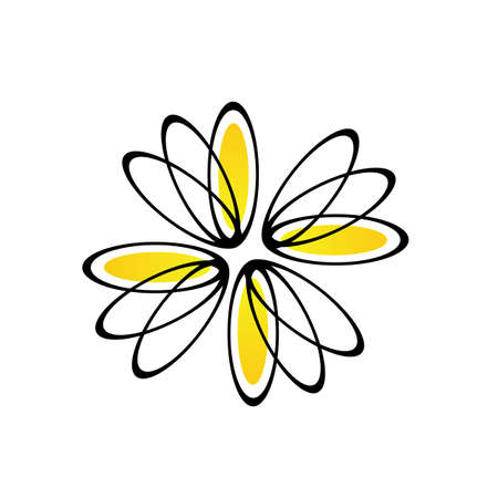 beauty colorful circle flower logo vector illustrations with round shape floral graphic elementのイラスト素材