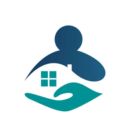 nursing home care logo design vector for elderly caring symbol graphic conceptのイラスト素材