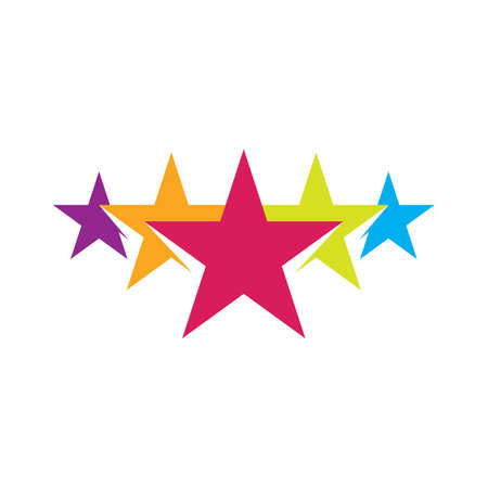 5 five star logo design. premium good rate symbol vector. excellence top rank sign