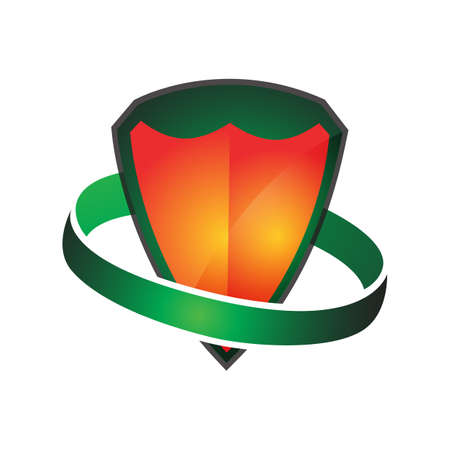 blank emblem 3D shield logo Abstract symbol of secure and protectionのイラスト素材