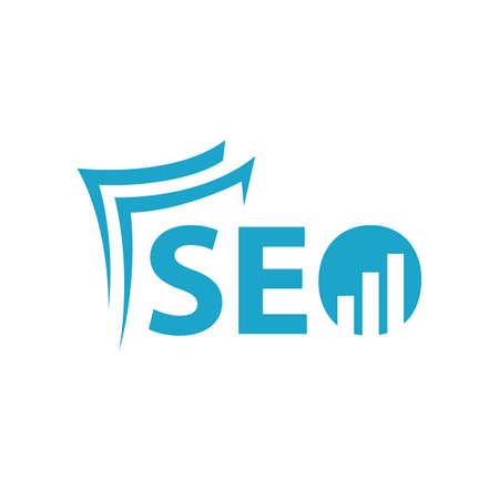 Search engine optimization seo logo vector icon seo lettering logotype with economic sale barのイラスト素材