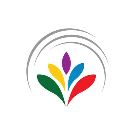 abstract colorful Round emblem flower in a circle style vectorのイラスト素材