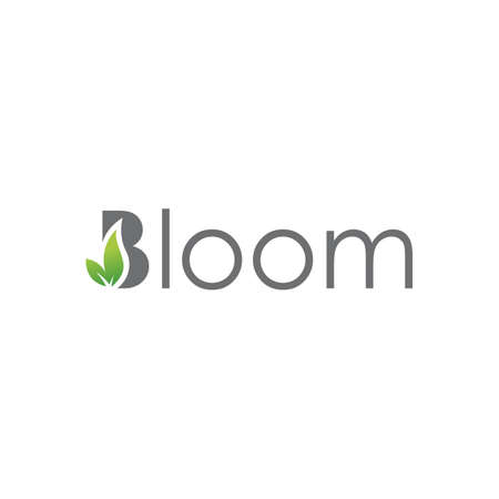 Bloom Lettering Typography logo design vector illustrationのイラスト素材