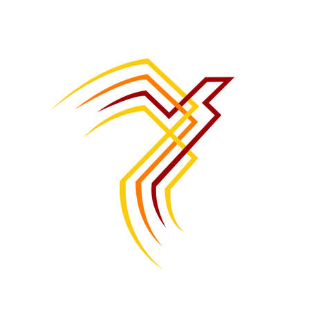 creative bird of fire phoenix logo design vector illustrations graphicのイラスト素材