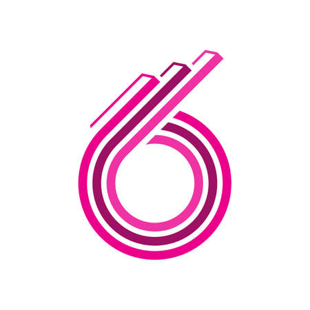 New Styles Abstract 6 Six Logo Vector Graphic Design for symbol sign elementのイラスト素材