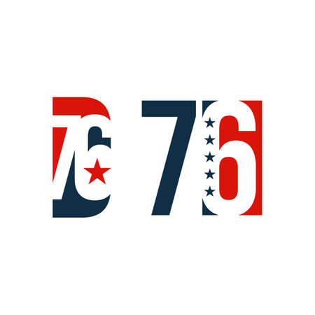 Abstract 7 seven 6 Six Logo Vector Graphic Design with star symbol sign elementのイラスト素材