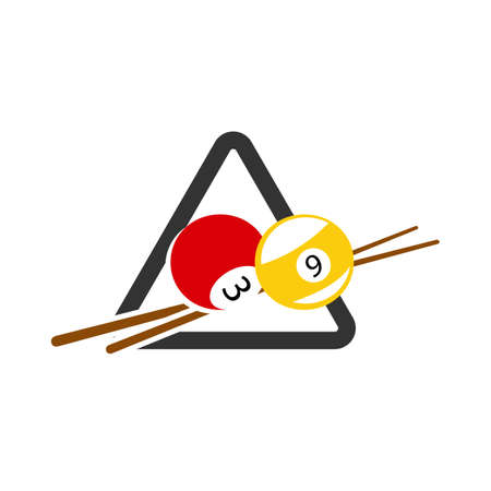 table ball and sticks billiard logo design vector symbol illustration