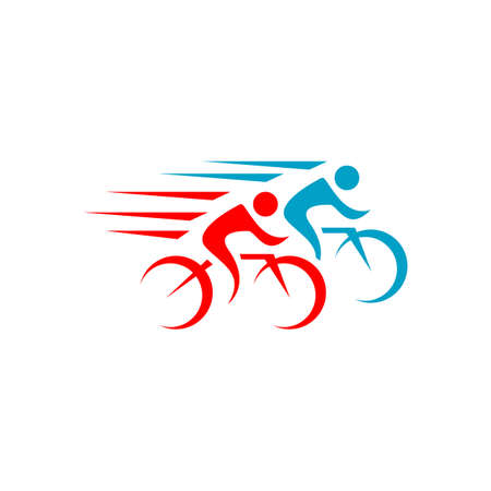 great custom creative biking race cycling logo design vector symbol illustrationのイラスト素材