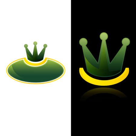 abstract green crown logo vector royal king queen abstract designのイラスト素材