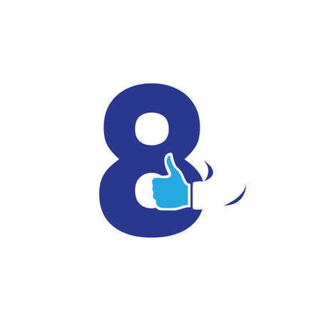 creative custom number four 8 logo vector design illustrationのイラスト素材