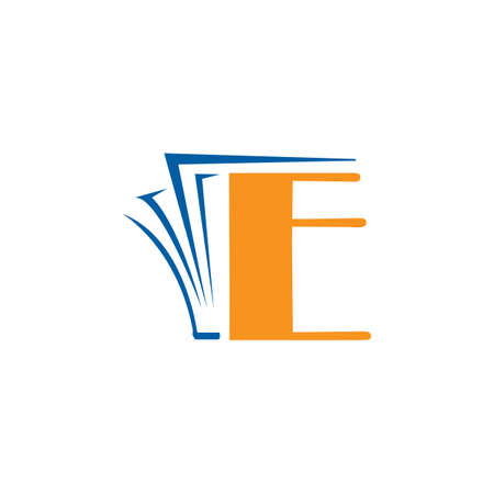 digital e book sign simple ebook logo design vector Electronic Library icon illustrationのイラスト素材