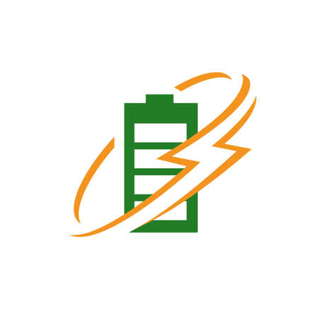 fire bolt battery vector logo template design illustrations