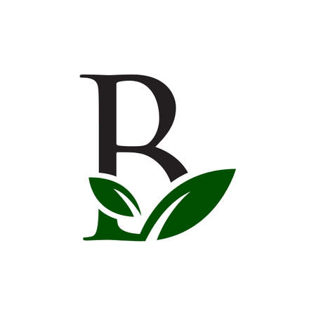 Great Logo Leters B Icon Vector Design with green elements Illustrationsのイラスト素材