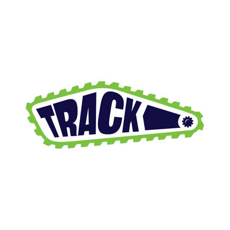 rock powerful sporty TRACK Lettering Typography logo design vector illustrationのイラスト素材