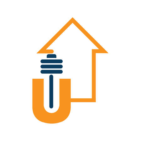 Light bulb in the house or home lighting lights vector design illustrationのイラスト素材