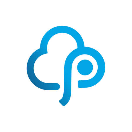 Great combination of Leters P and cloud Icon Vector Design Illustrations