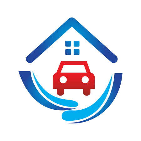 abstract stylish box car garage public self storage  design vector illustrationのイラスト素材