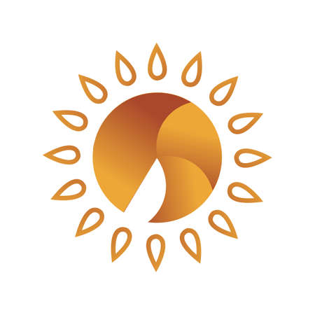Sun vector icon a Sunburst Yellow sun icon vector   and summer elementのイラスト素材