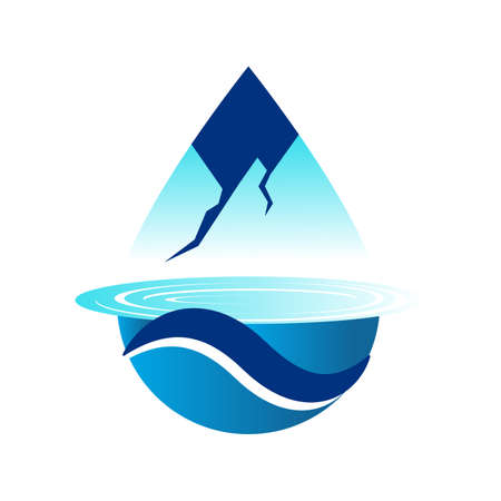 blue great healthy aqua organic mineral water sign logo design vector element illustrationsのイラスト素材