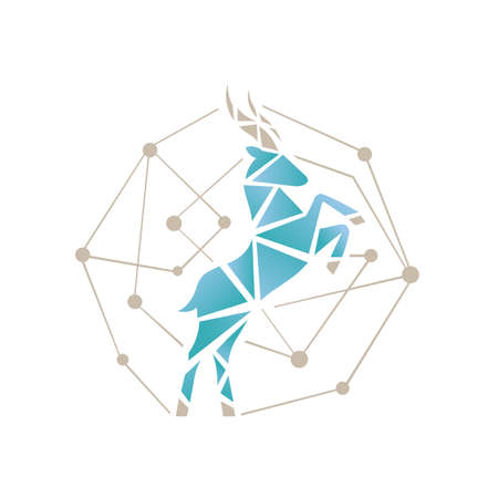 creative brand sign goat antelope deer bucks logo design vector of lamb symbolのイラスト素材