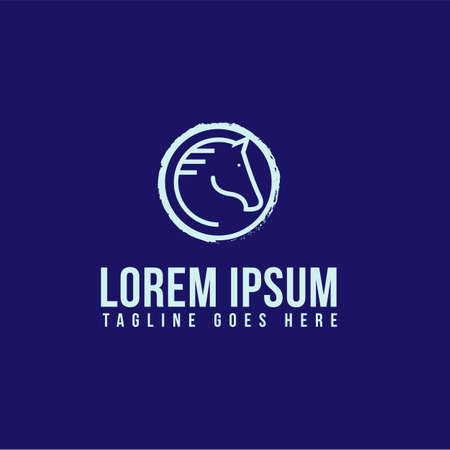 stallion horse head logo vector symbol the silhoutte of black horse illustration designのイラスト素材