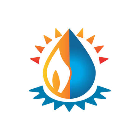 cool modern energy stylish oil gas logo design vector illustrationsのイラスト素材