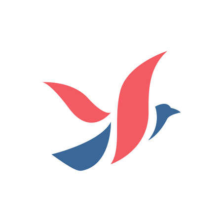 flying bird logo fly birds graphic template vector illustration for application app branding logosのイラスト素材