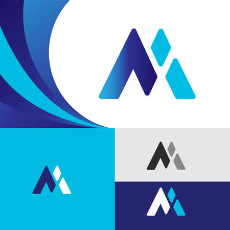 great creative Letter M initial logo design vector template illustrations with modern themeのイラスト素材