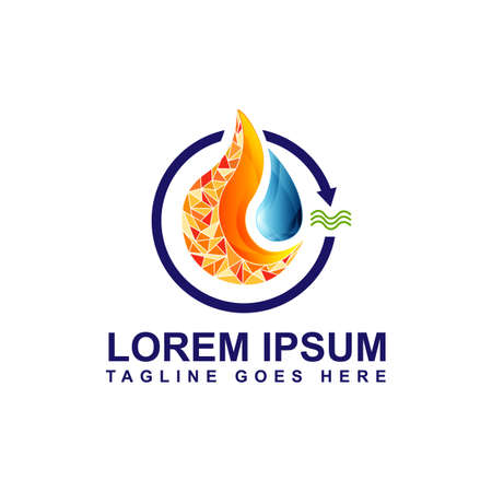 cool modern energy stylish oil gas logo design vector illustrationsのイラスト素材