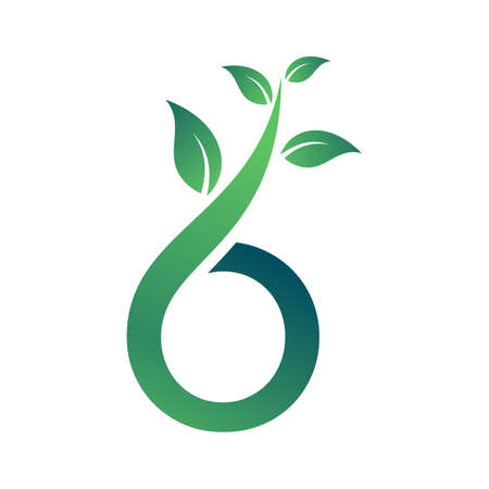 nature green sprout logo vector graphic illustration elementのイラスト素材