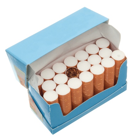 just opened pack of cigarettesの写真素材