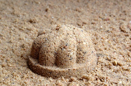 kulichik from sand close up  sand boxの写真素材