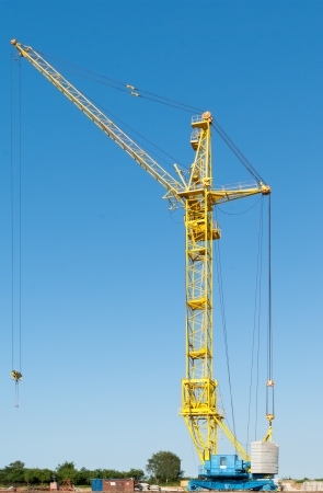 crane works at a building areaの写真素材