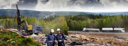 engineering and rock-drilling for dynamiting industryの写真素材