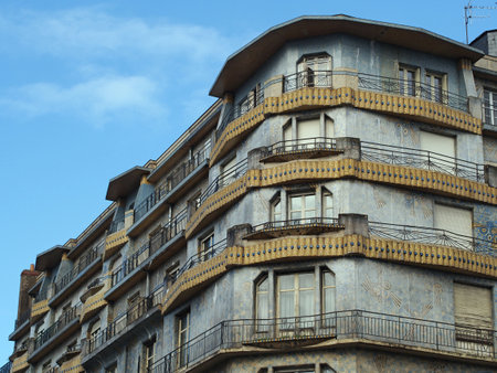 blue house, Angers, France, built in art deco style in 1929のeditorial素材