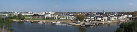 Angers panoramic view of the north Maine riverbank    の写真素材