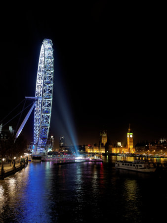 London eye and Westminster abbey, december 2013, Londonのeditorial素材
