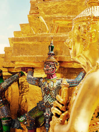 Gold Statues of the Royal Palace in Thailandの写真素材