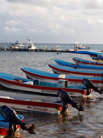 Puerto Morelos, Mexico Fishing Townのeditorial素材