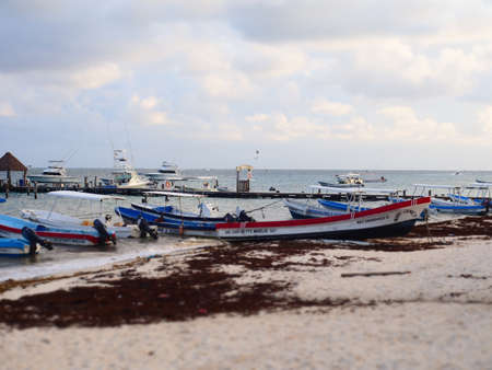 Puerto Morelos, Mexico Fishing Townのeditorial素材