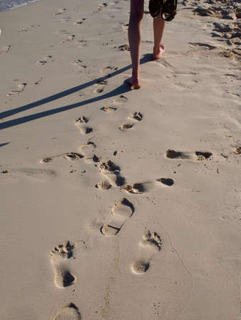 Footprints at Tulum Beach, Mexico