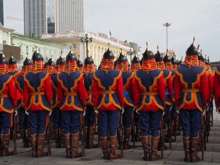 Pre opening ceremony rehearsals for the  Naadam Festival at SÃ¼khbaatar Square.