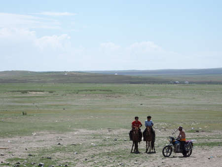 Rural landscape of Mongoliaの写真素材