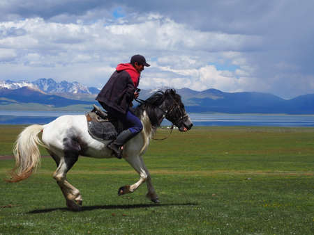 Traditional Horse Games, Kyrgyzstanの写真素材