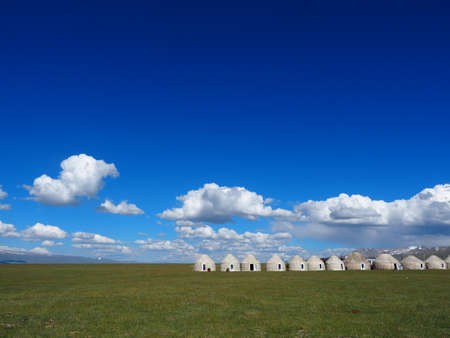 Son Kul Lake, Kyrgyzstanの写真素材